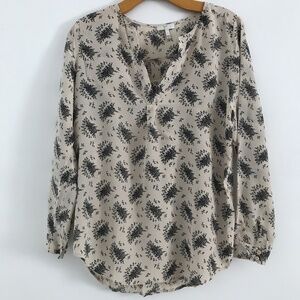 JOIE WOMENS SHIRT 100% SILK FLORAL ALLOBER PRINT LONG SLEEVE SMALL